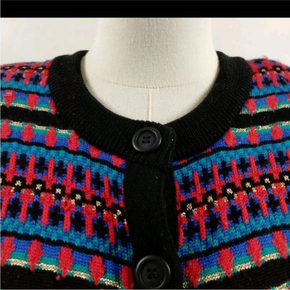 Yves Saint Laurent Black and‎ Multicolor Sweater 100% Wool - Picture 6 of 10